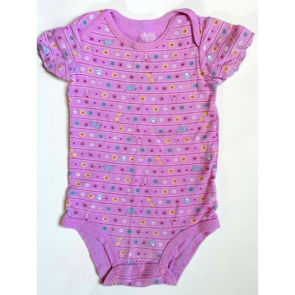 Girls Size 9M 6-9 Months Two Piece Pink Bunny Giraffe Elephant Top & Blue Shorts - Picture 3 of 6